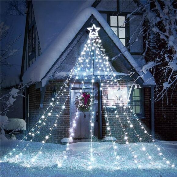 Christmas Lights, 317 LED 10ft X 9 Outdoor Christmas Decorations Lights with 12"